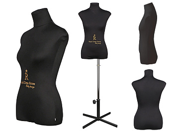 Манекен женский р.50 мягкий, цв. черный + стойка Звезда 2 (комплект) Christina 
