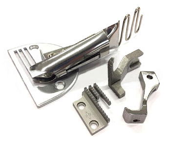 Комплект (лапки-рейка-окантователь) для окантовки плотных материалов (зев 8 мм)