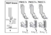 Лапка P301C-1/4 (31358L) для пришивания шнура (канта кедера) левая (узкая) 1/4 дюйма (6,4 мм)