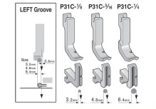 Лапка P31C-1/8 (12435R) для пришивания шнура (канта кедера) правая (узкая) 1/8 дюйма (3,2 мм)