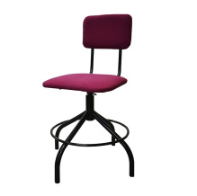 Стул винтовой бордовый с квадратными спинкой и сиденьем (ткань)