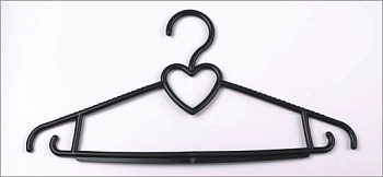 Вешалка КОСТЮМ 400*8мм с перекл. цв чёрный (уп 200шт) VP13 (В/Н-9)