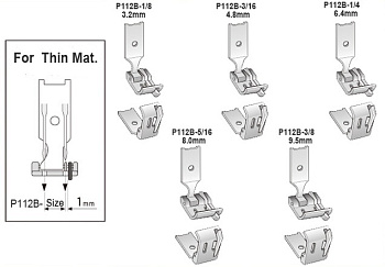 Лапка для 2ух игольных машин P112B-1/4-1/32 (S570) с ограничителем 1/4 дюйма х 1/32 дюйма