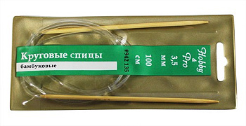Спицы Hobby&Pro круговые бамбук 100см, 3,5мм (942135) БС